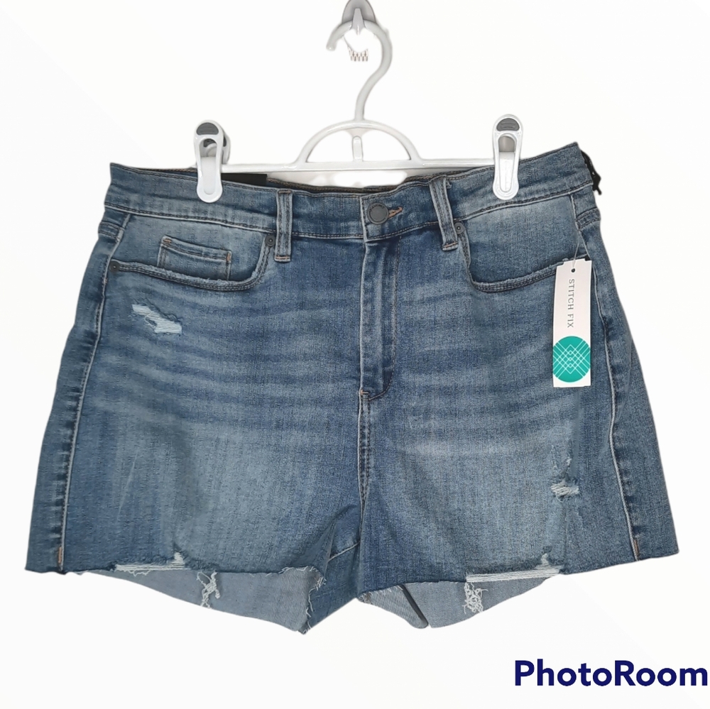 Blank NYC The Essex Classic Cut Off High Rise Jean Shorts Sharlene Womens 12 New